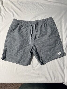 Katin Men’s Large Linen Blend Shorts Gray Drawstring Casual